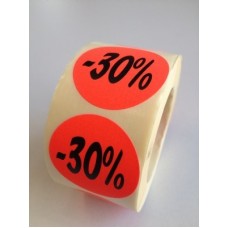 Etiket Ø35mm fluor rood 30% 500/rol Td27511730